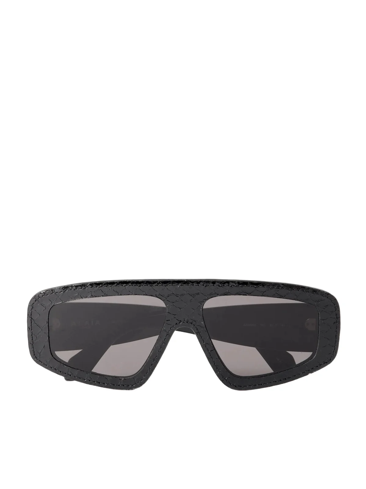ALAÏA Mask D-frame Snake-effect Leather And Acetate Sunglasses - Black