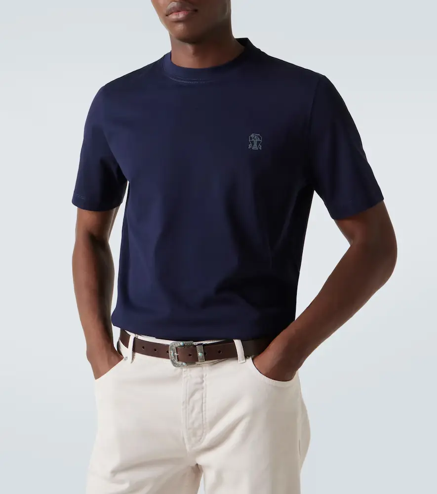 Brunello Cucinelli Logo cotton jersey T-shirt | Thumbnail 3