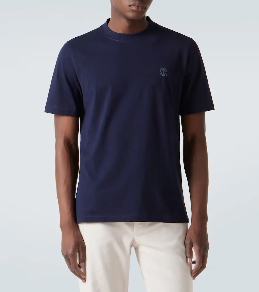 Brunello Cucinelli Logo cotton jersey T-shirt | Thumbnail 4