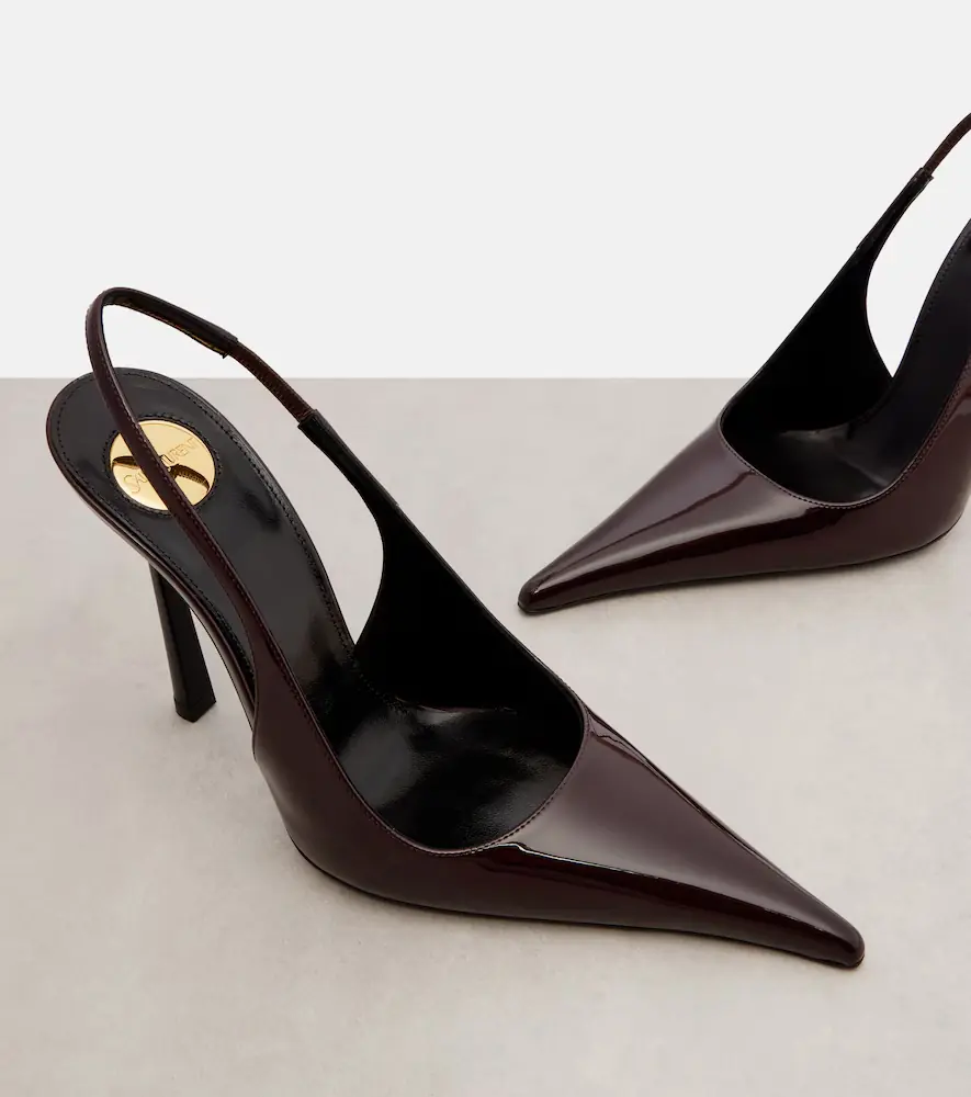 Saint Laurent Vendome 110 patent leather slingback pumps | Thumbnail 2