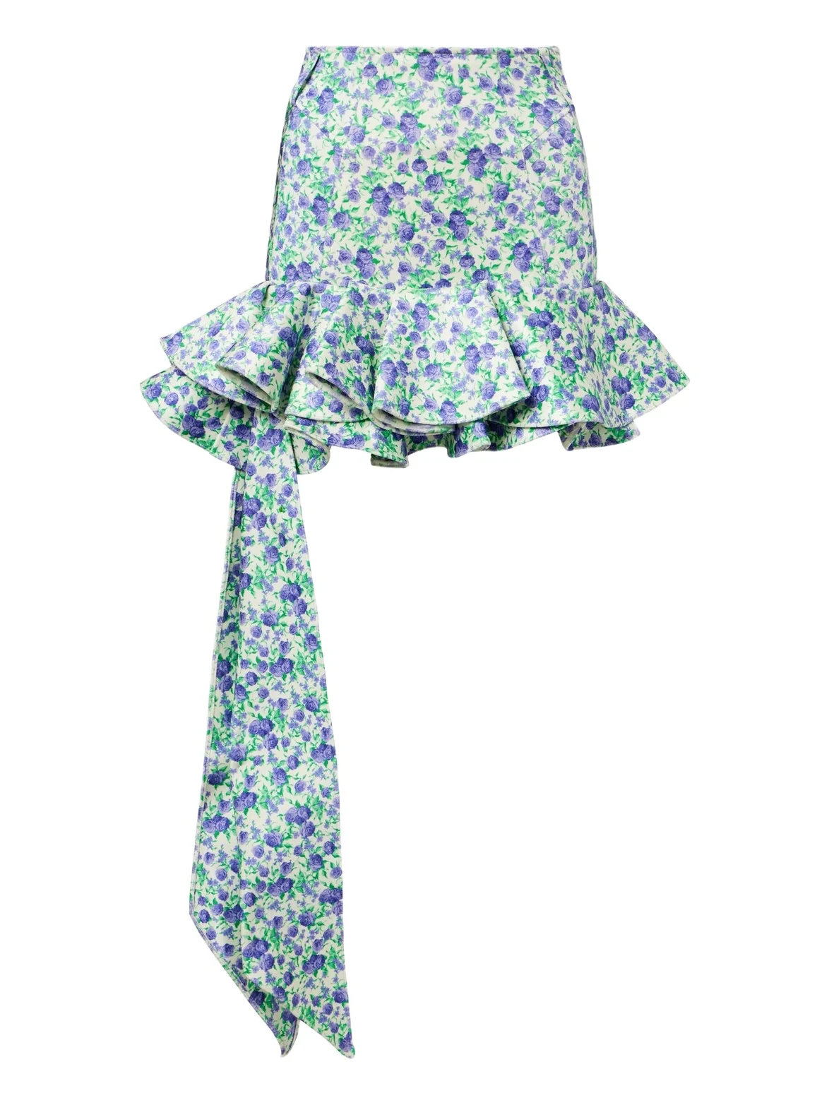 Ruffled floral jersey miniskirt Ruffled floral jersey miniskirt