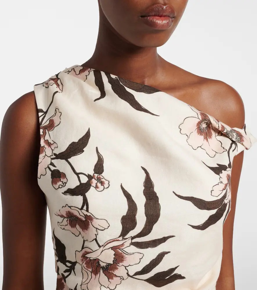 SIR Floral asymmetric linen top | Thumbnail 4