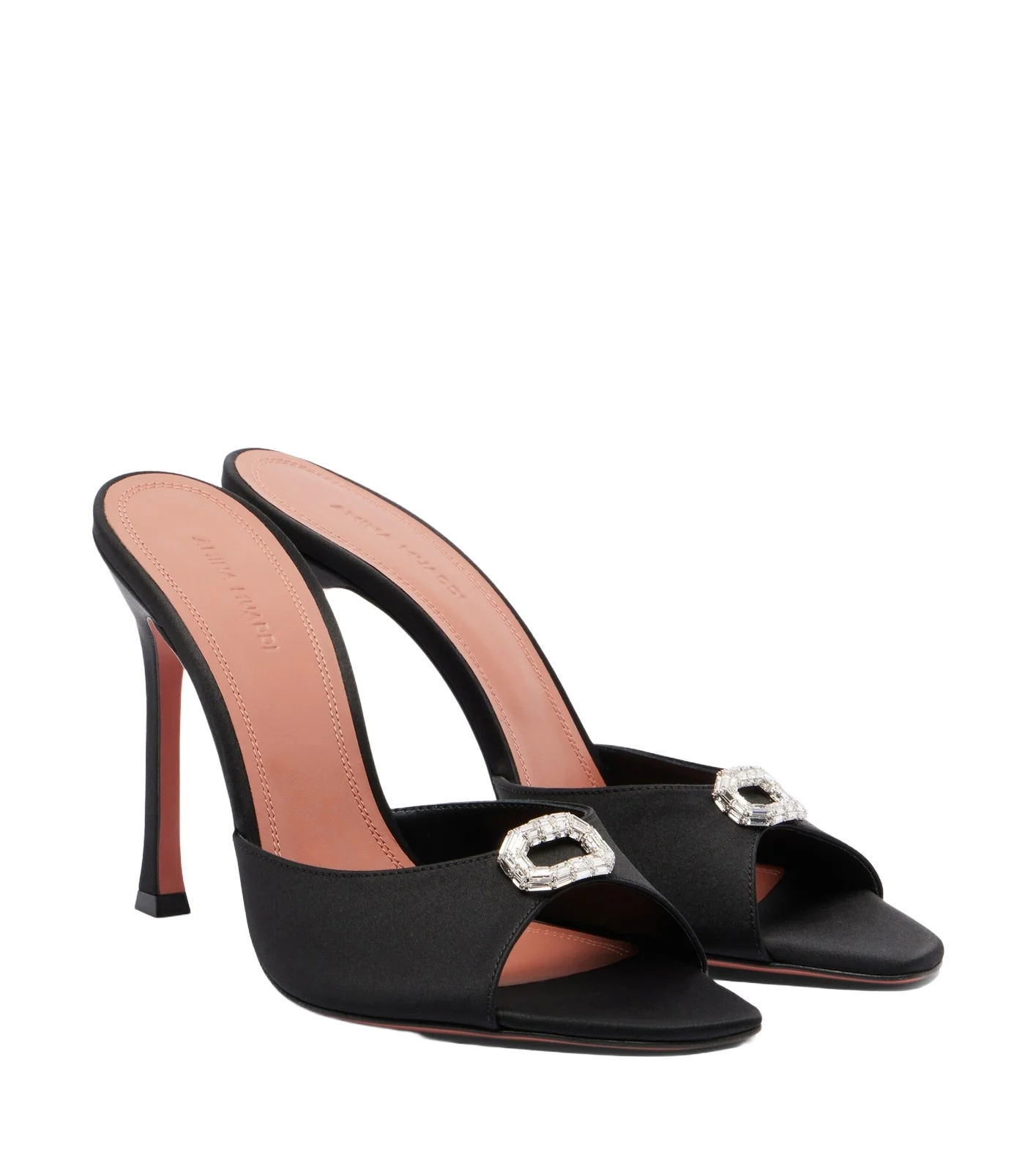 Amina Muaddi Camelia embellished satin mules