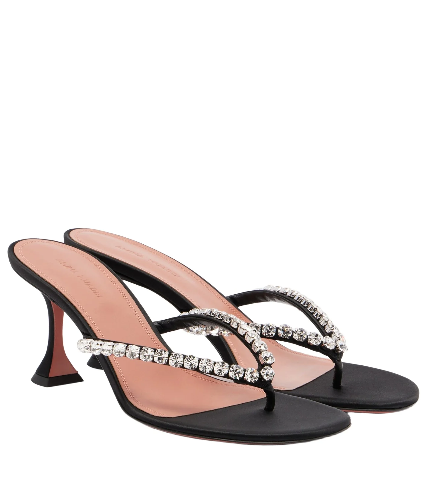 Gigi embellished satin thong sandals Gigi embellished satin thong sandals