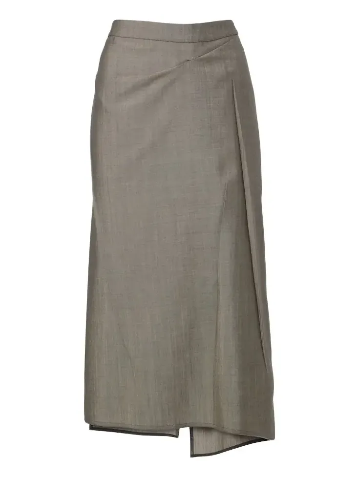 Draped wool and mohair midi skirt Draped wool and mohair midi skirt