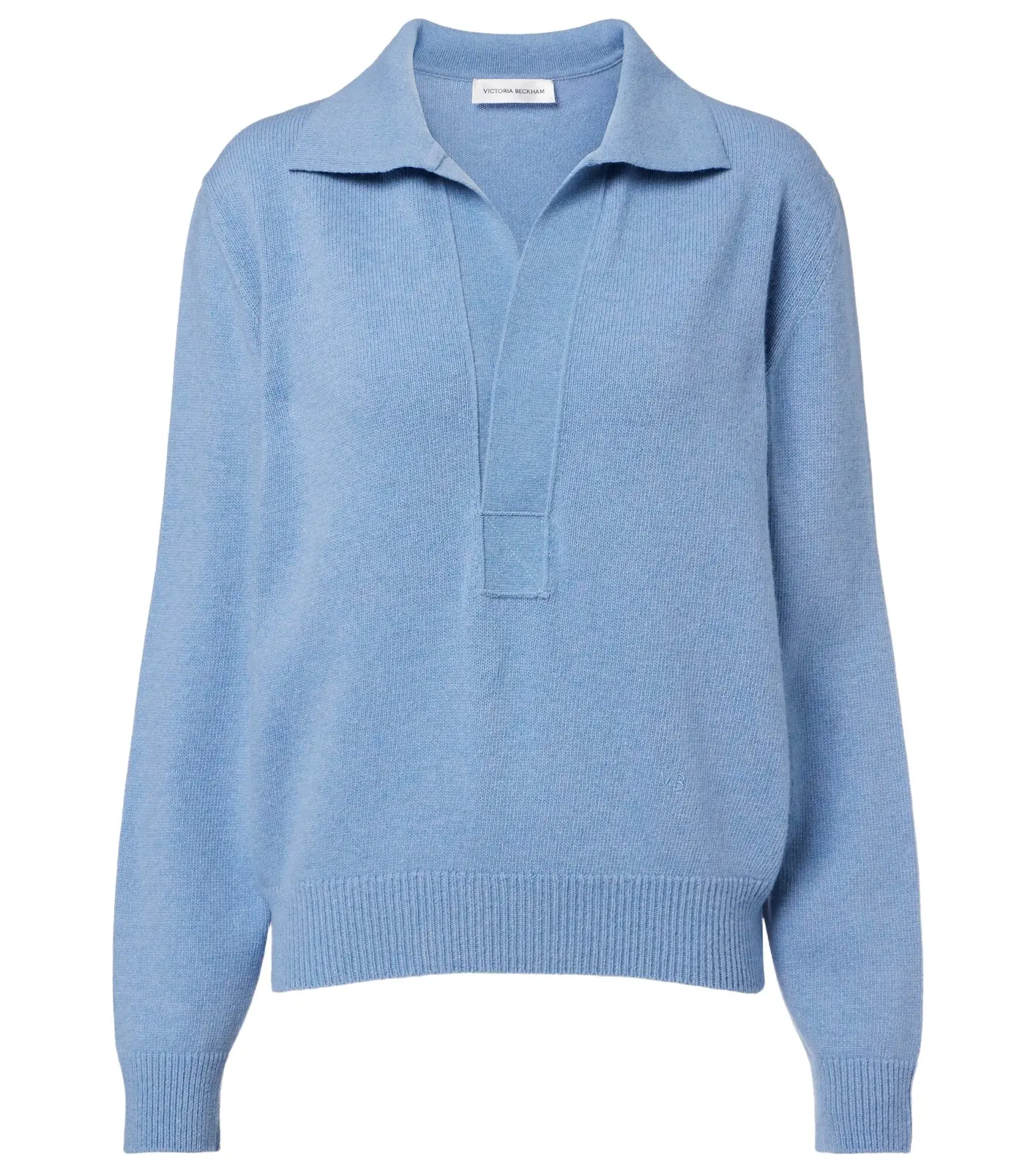 Genevieve wool and cashmere polo sweater