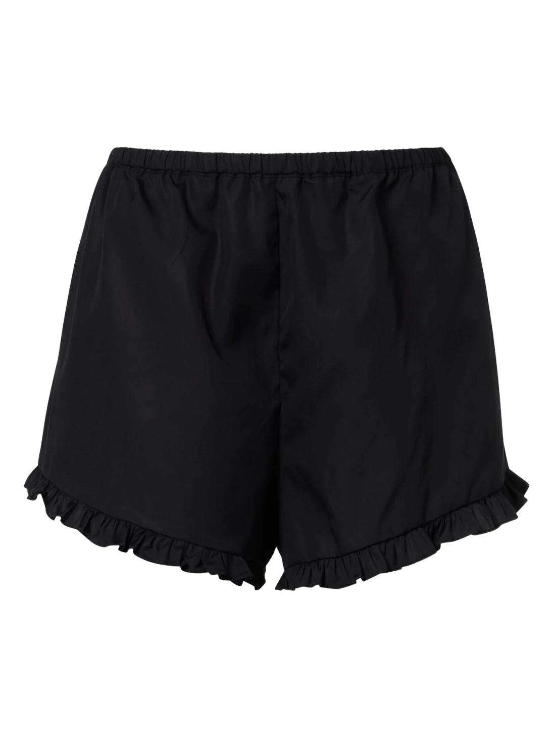 Hunza G Frill cotton poplin shorts