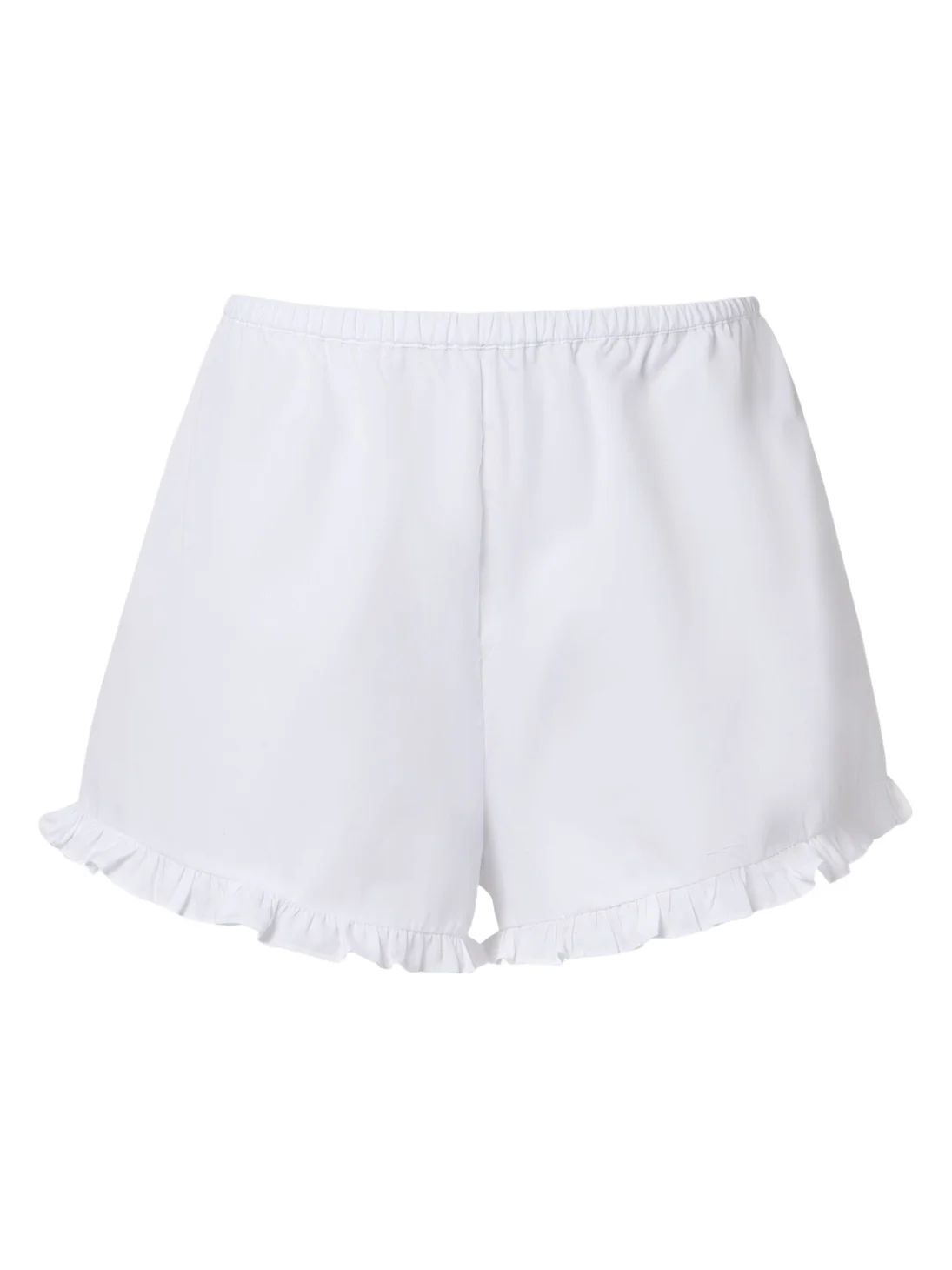 Hunza G Frill cotton poplin shorts