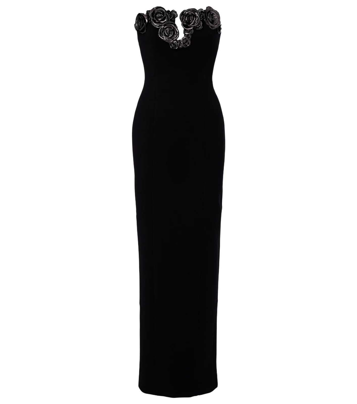 RACHEL GILBERT Mirage floral-appliqué bustier gown