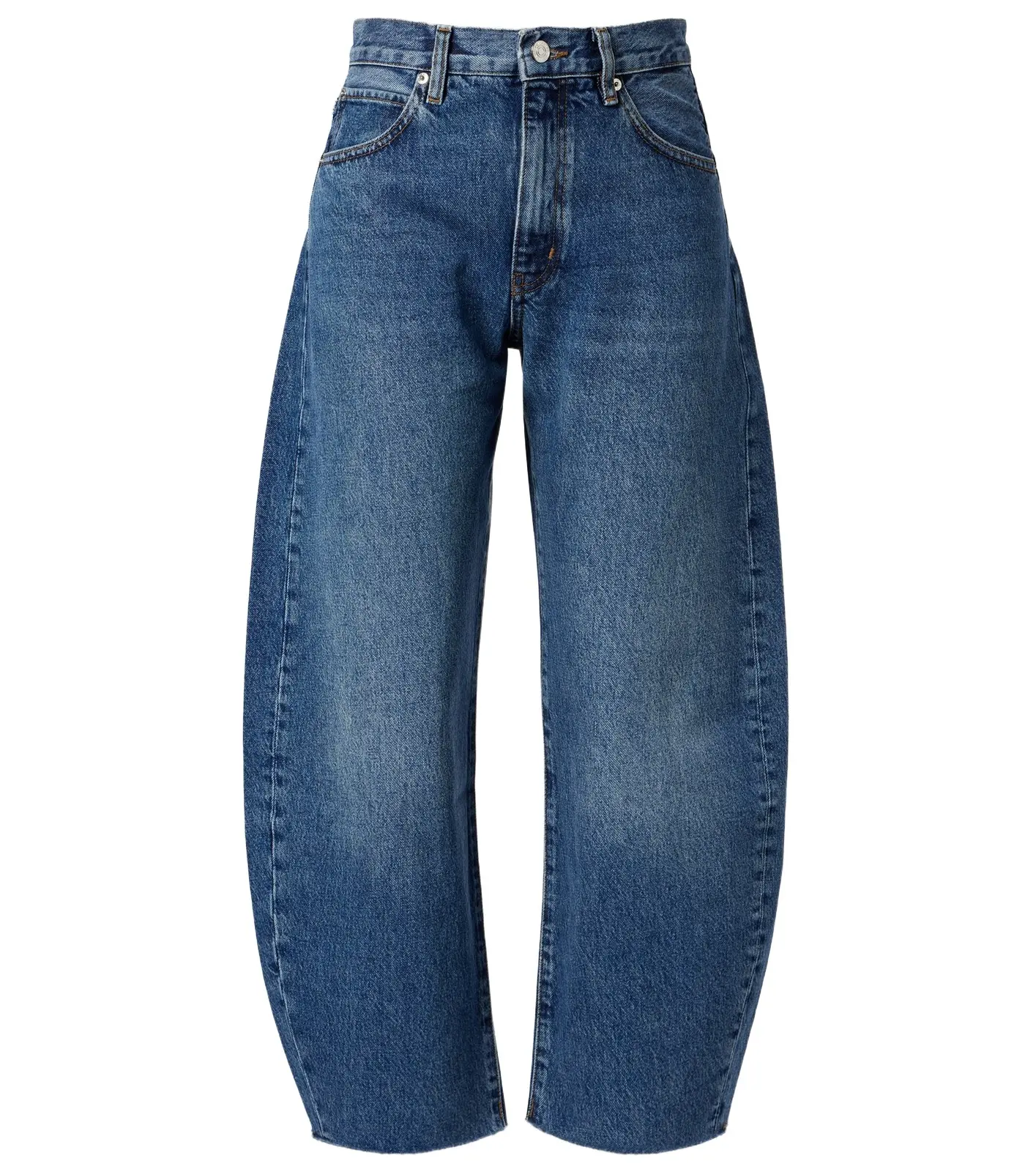 Frame Bubble Crop barrel-leg jeans