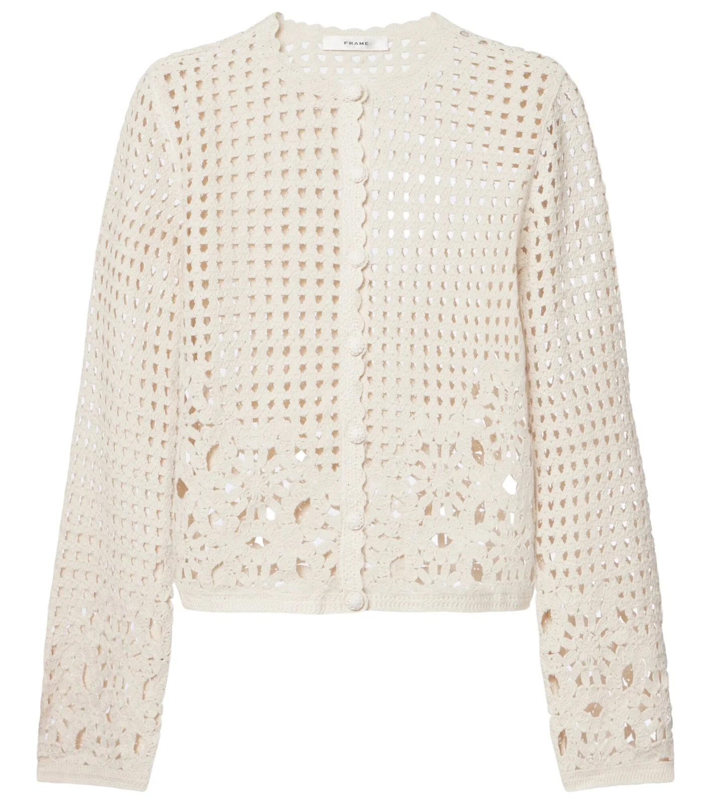 Postcard crochet cotton cardigan