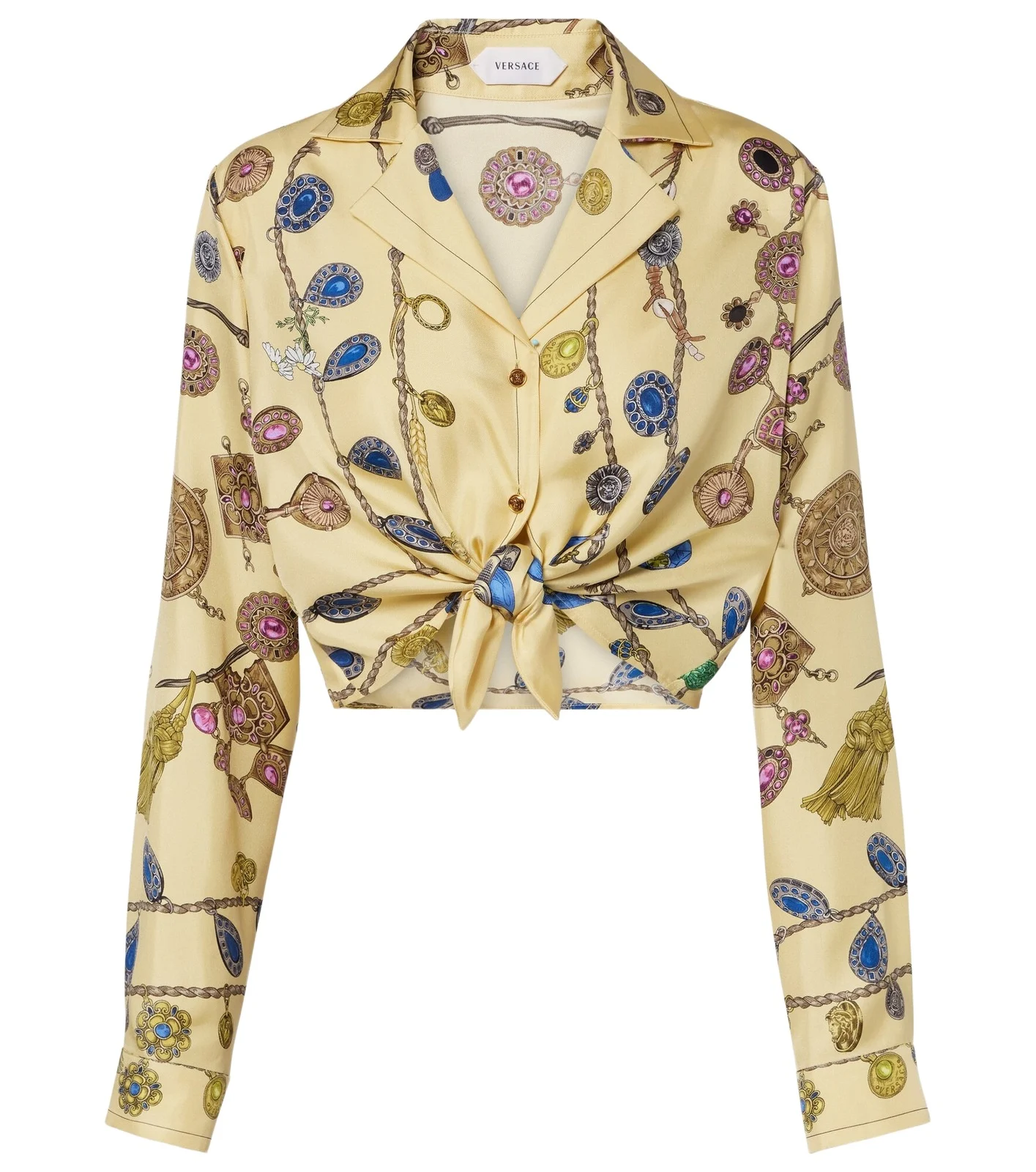 Printed silk twill shirt