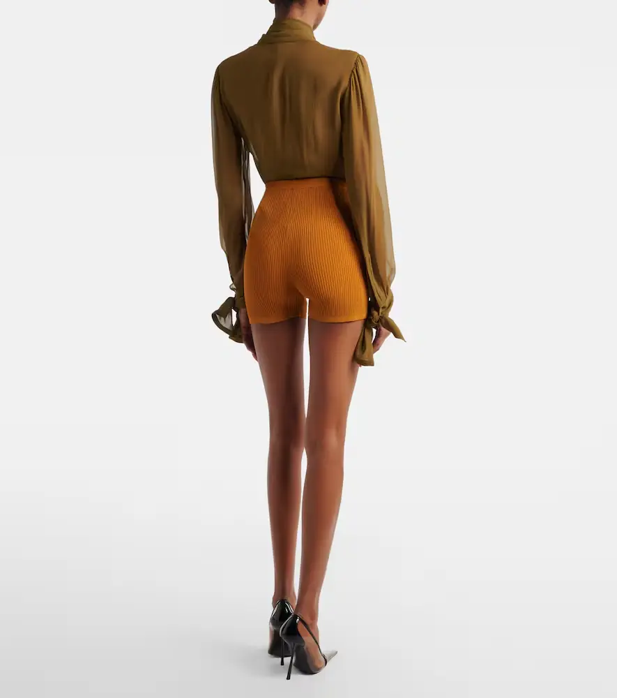 Saint Laurent Ribbed-knit shorts | Thumbnail 3 Saint Laurent Ribbed-knit shorts | Thumbnail 3