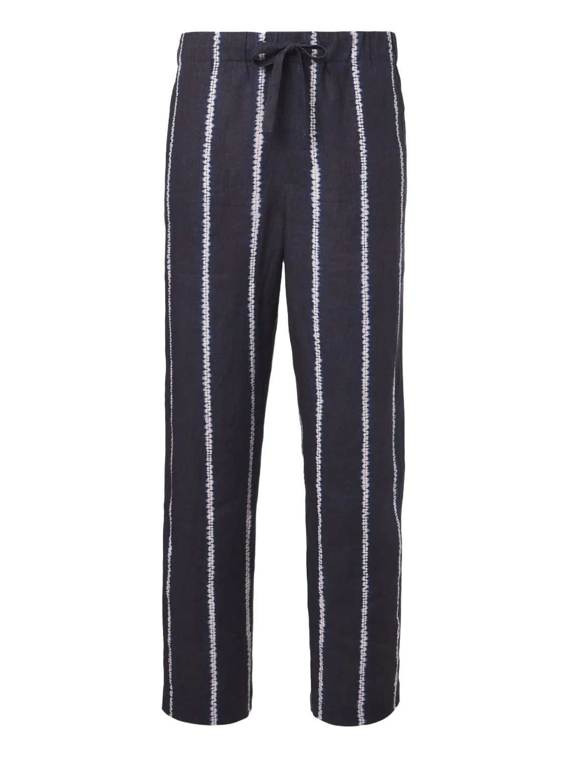 Striped linen wide-leg pants
