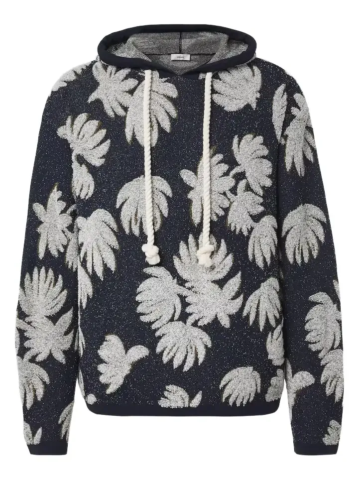 Commas Jacquard terry hoodie