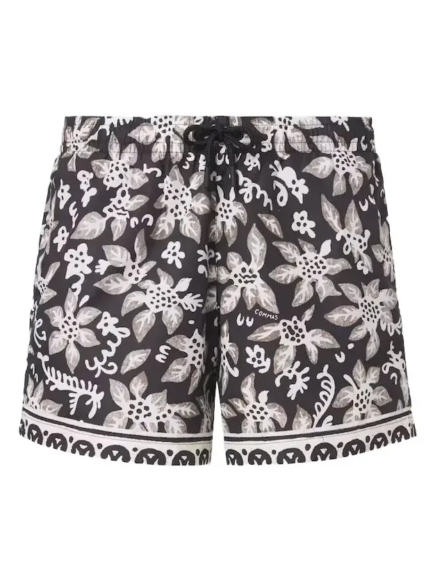 Commas Printed swim trunks