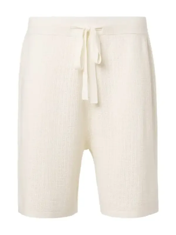 Commas Crochet cotton and hemp Bermuda shorts