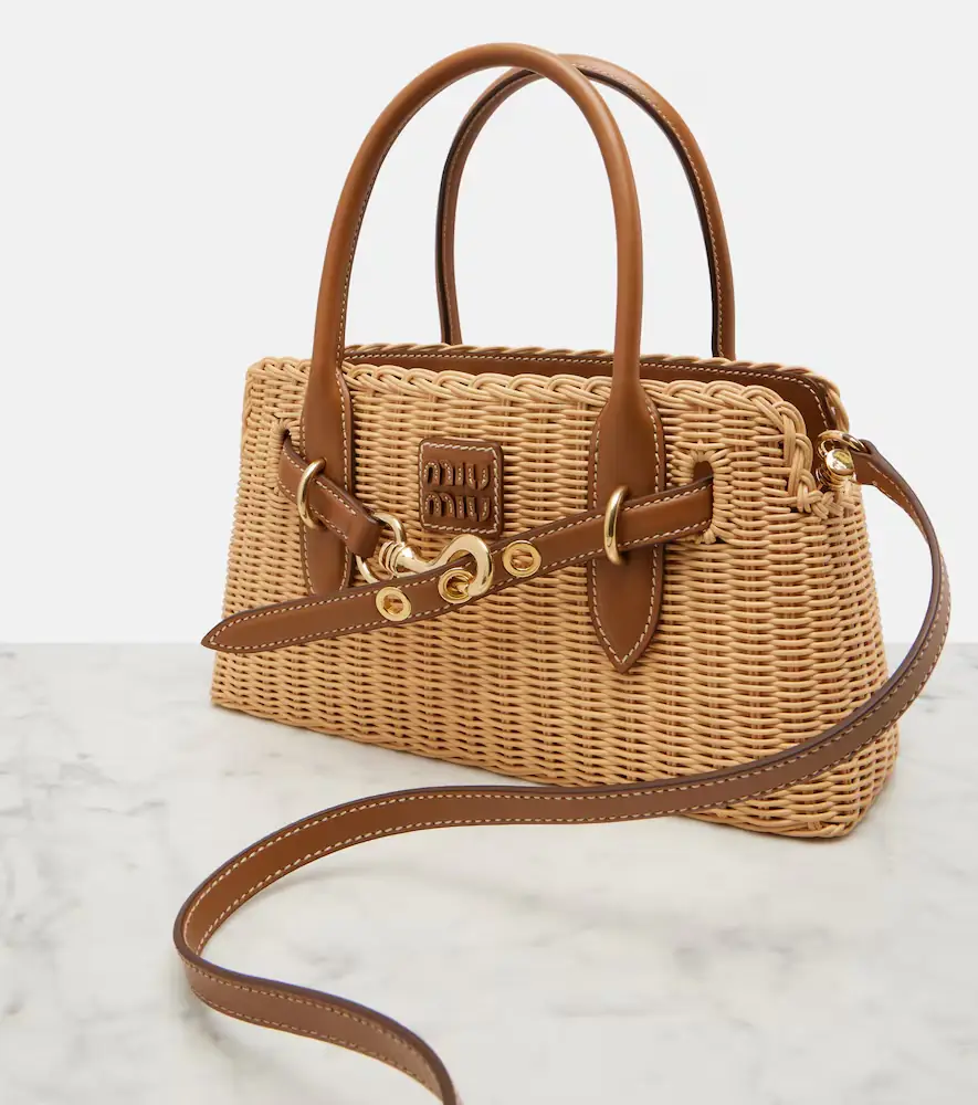 Miu Miu Aventure wicker top-handle bag | Thumbnail 2 Miu Miu Aventure wicker top-handle bag | Thumbnail 2