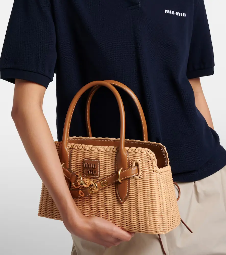Miu Miu Aventure wicker top-handle bag | Thumbnail 5 Miu Miu Aventure wicker top-handle bag | Thumbnail 5