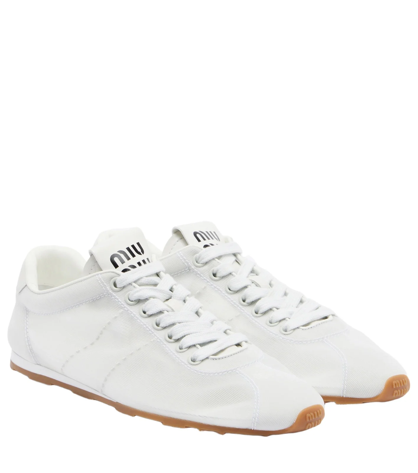 Plume leather-trimmed sneakers