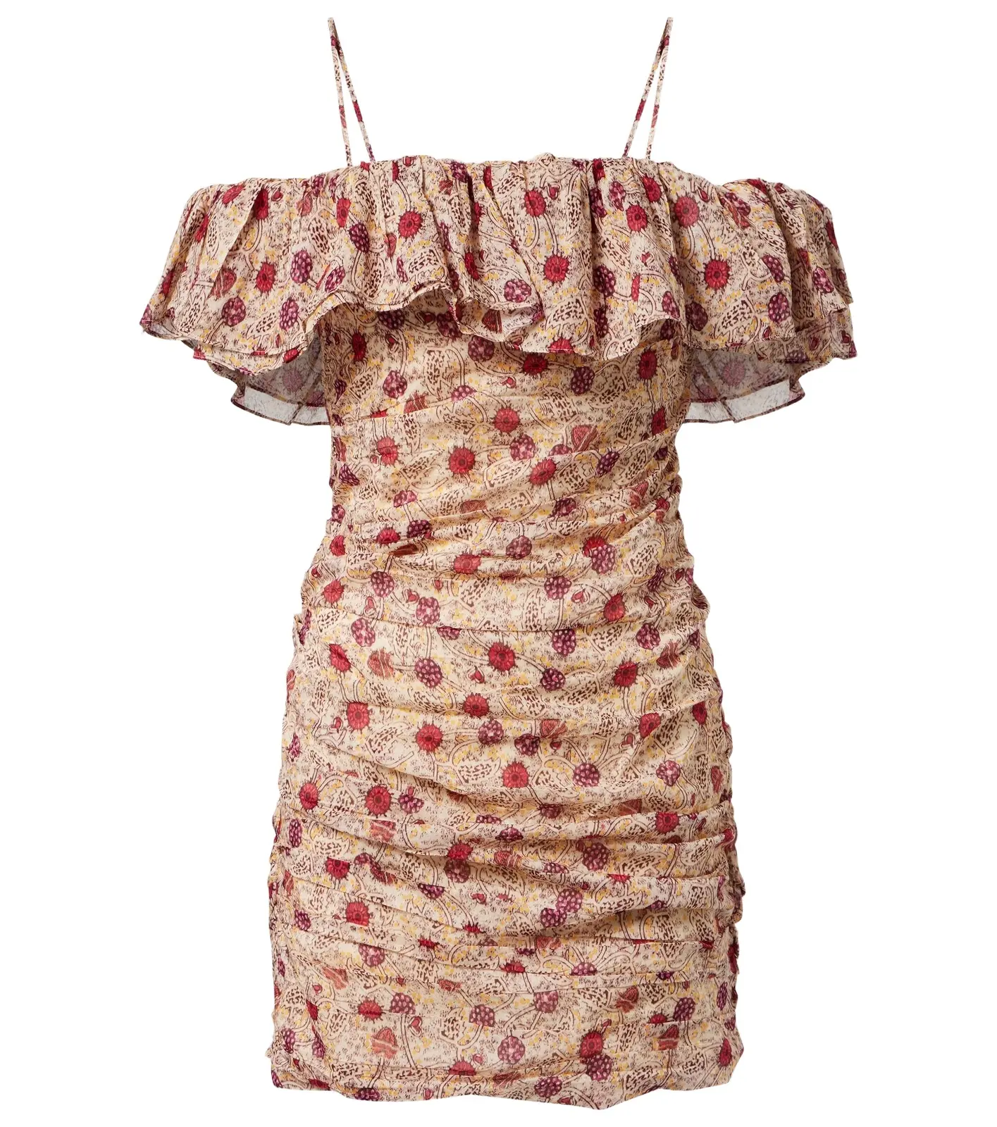 Davilia off-shoulder ruched cotton minidress Davilia off-shoulder ruched cotton minidress