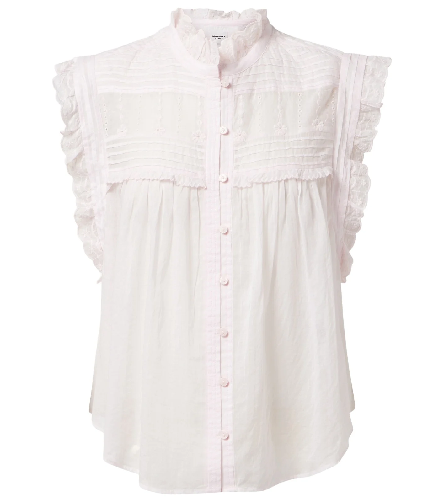 Dersia embroidered ruffled cotton blouse Dersia embroidered ruffled cotton blouse