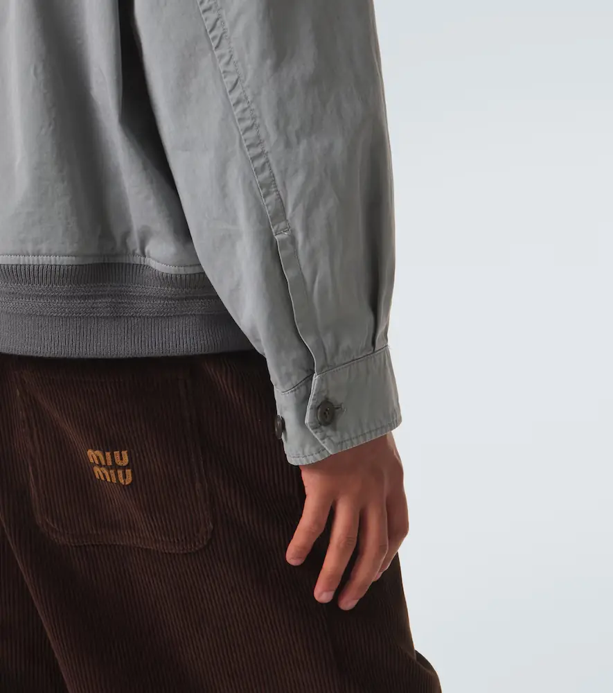 Miu Miu Cotton twill blouson jacket | Thumbnail 3 Miu Miu Cotton twill blouson jacket | Thumbnail 3