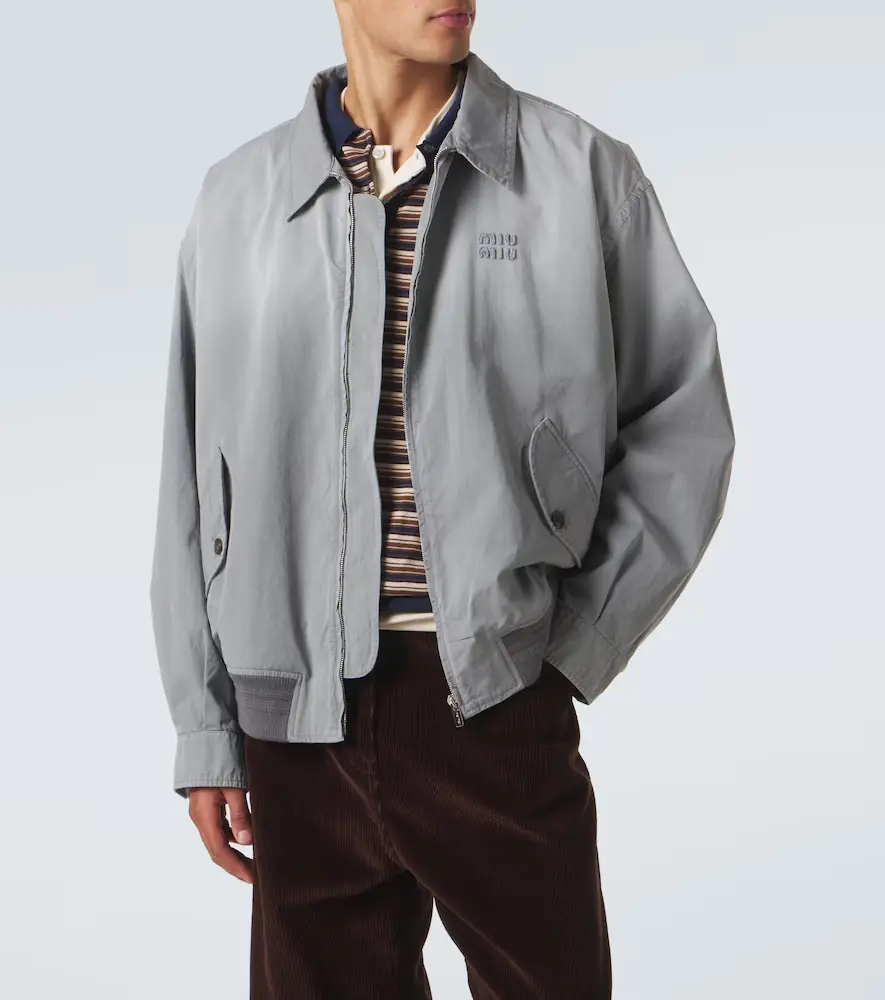 Miu Miu Cotton twill blouson jacket | Thumbnail 4 Miu Miu Cotton twill blouson jacket | Thumbnail 4