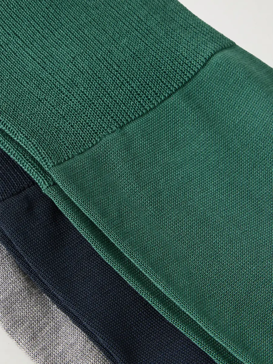 FALKE N9 Finest Three-Pack Ribbed Cotton-Blend Socks - Men | Thumbnail 2