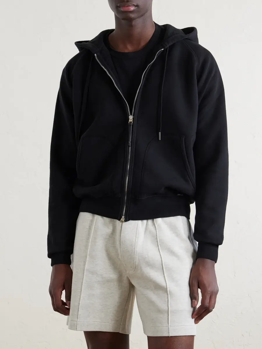 Tom Ford Slim-Fit Cotton-Jersey Zip-Up Hoodie - Men | Thumbnail 3