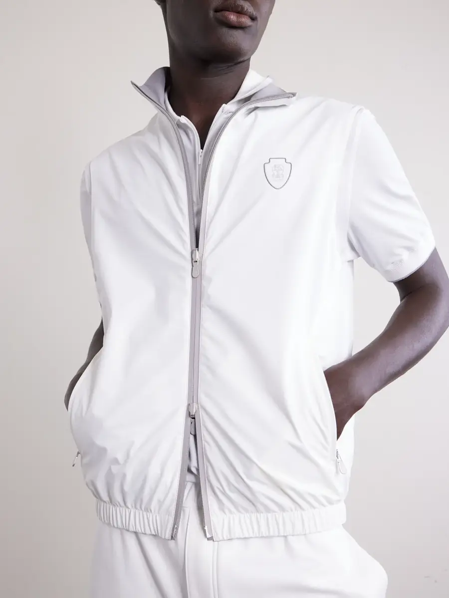 Brunello Cucinelli Logo-Appliquéd Shell Golf Jacket - Men | Thumbnail 6 Brunello Cucinelli Logo-Appliquéd Shell Golf Jacket - Men | Thumbnail 6