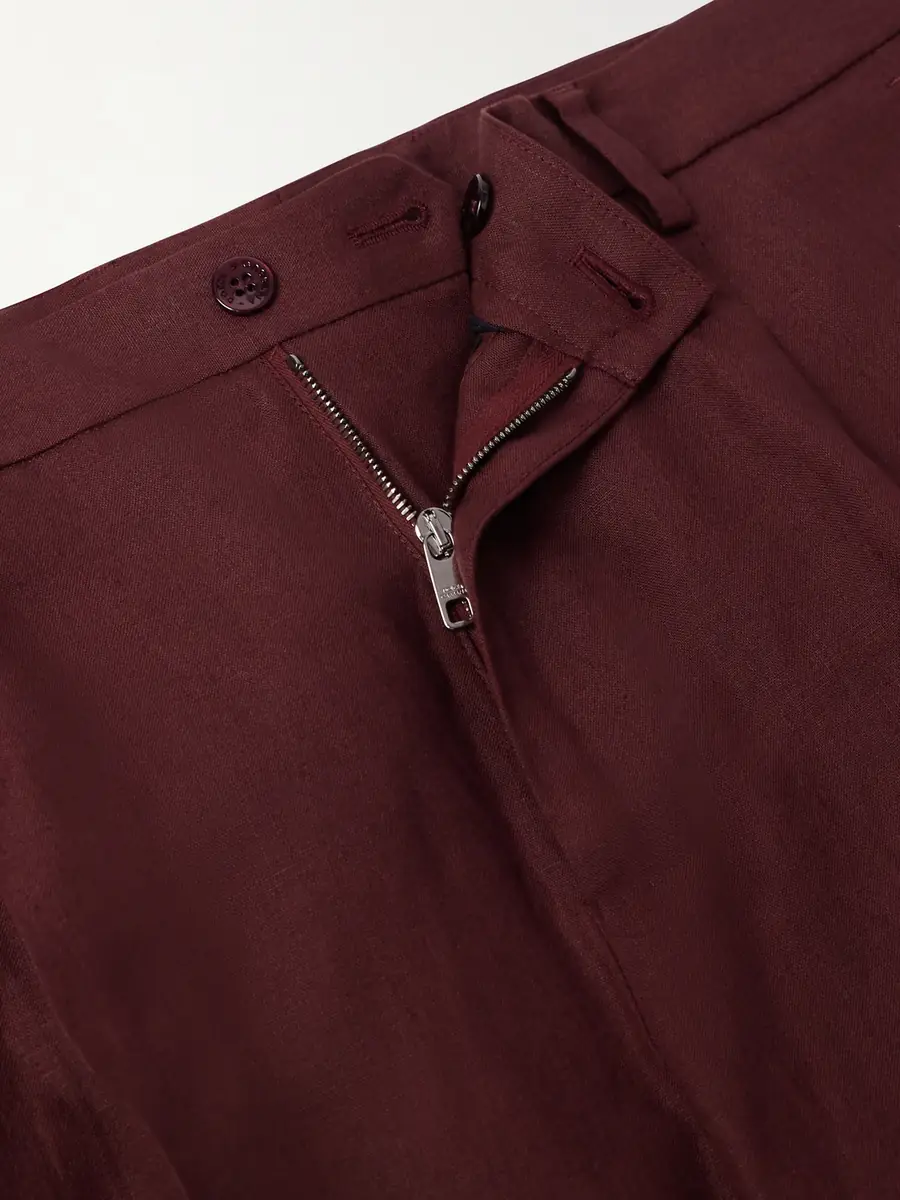 Dolce & Gabbana Maiolica Corallo Straight-Leg Pleated Linen Shorts - Men | Thumbnail 6