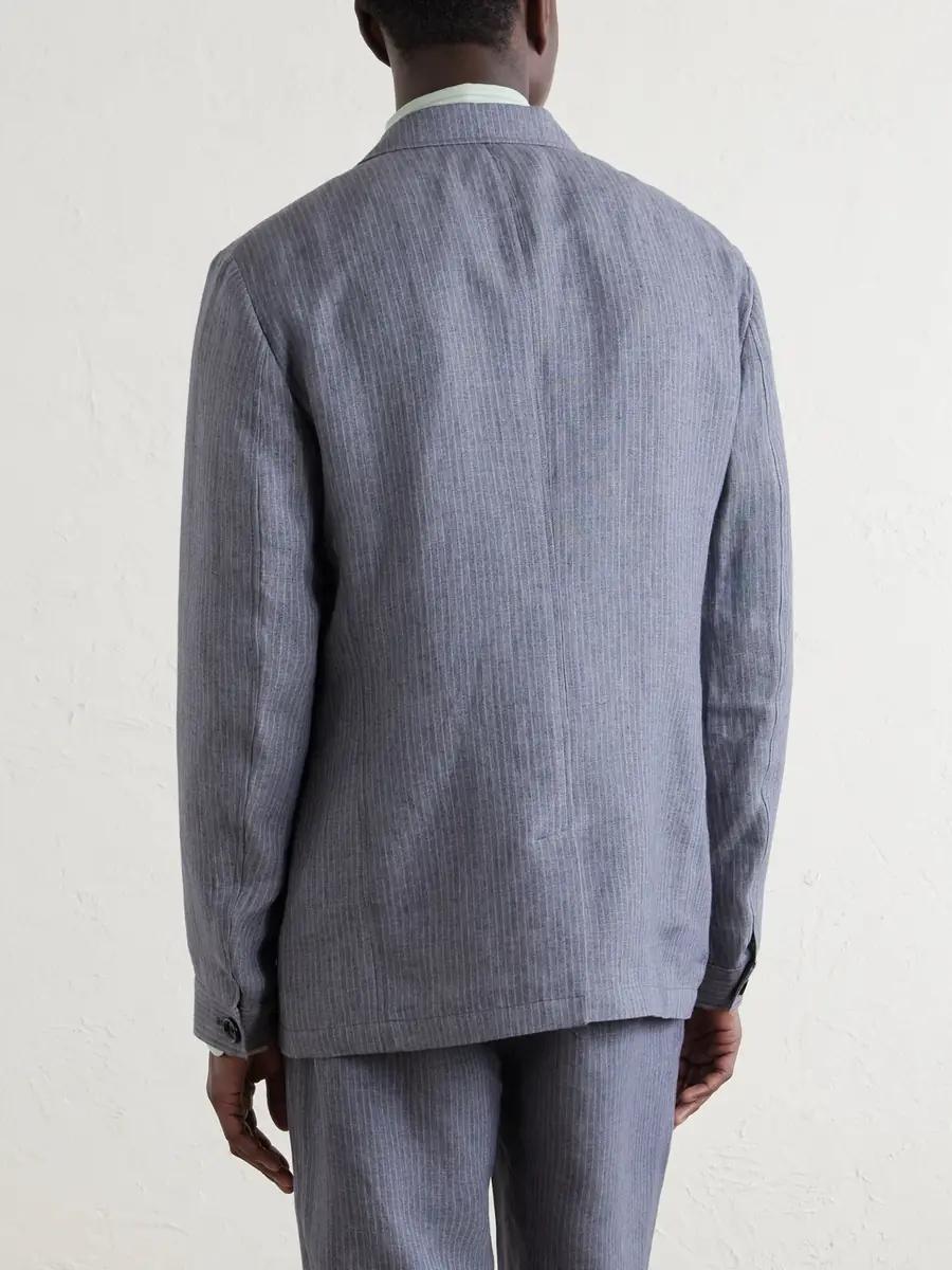 Oliver Spencer Wilkins Pinstriped Linen Suit Jacket - Men | Thumbnail 4 Oliver Spencer Wilkins Pinstriped Linen Suit Jacket - Men | Thumbnail 4