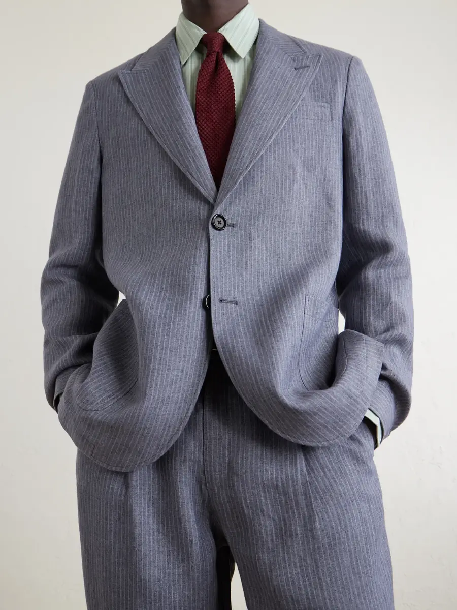 Oliver Spencer Wilkins Pinstriped Linen Suit Jacket - Men | Thumbnail 6 Oliver Spencer Wilkins Pinstriped Linen Suit Jacket - Men | Thumbnail 6