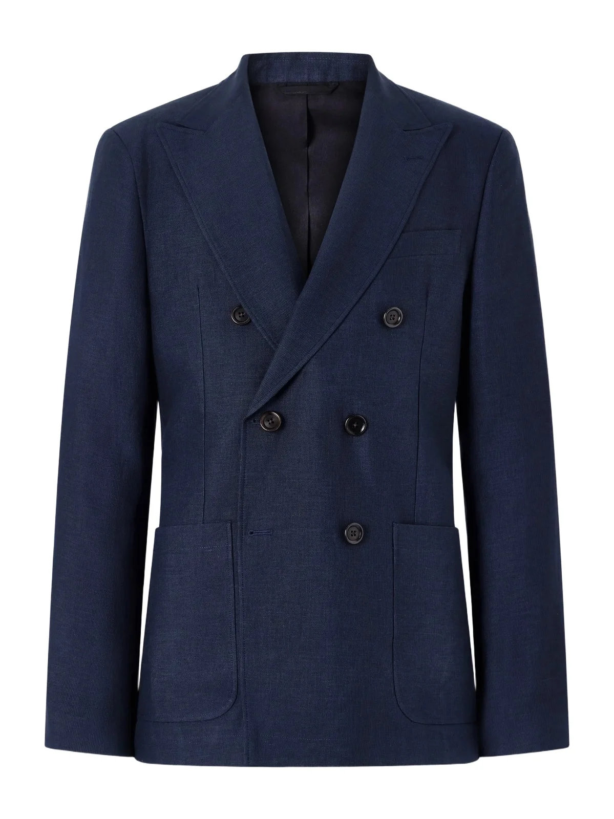 Oliver Spencer Double-Breasted Linen, Virgin Wool and Cotton-Blend Suit Jacket - Men