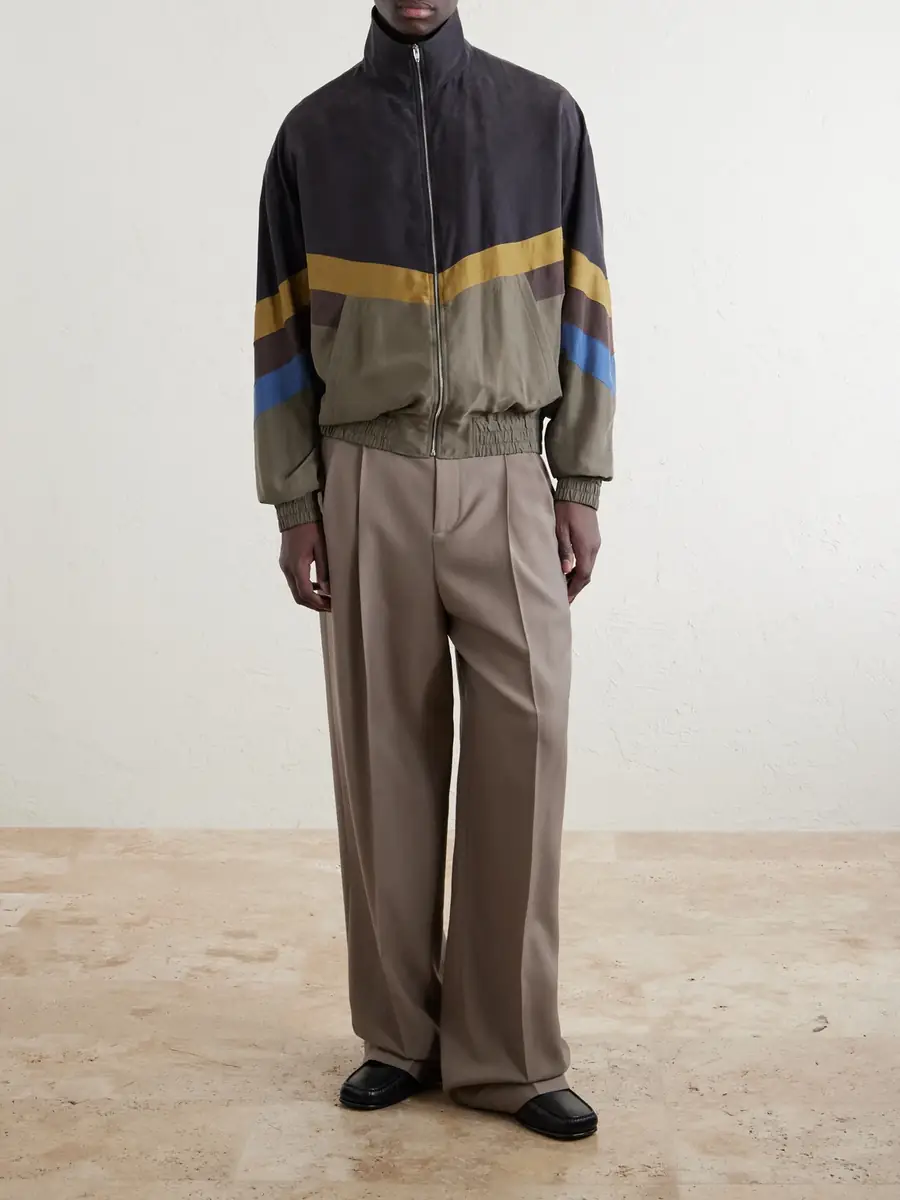 Valentino Garavani Silk Striped Zip-Up Jacket - Men | Thumbnail 2 Valentino Garavani Silk Striped Zip-Up Jacket - Men | Thumbnail 2