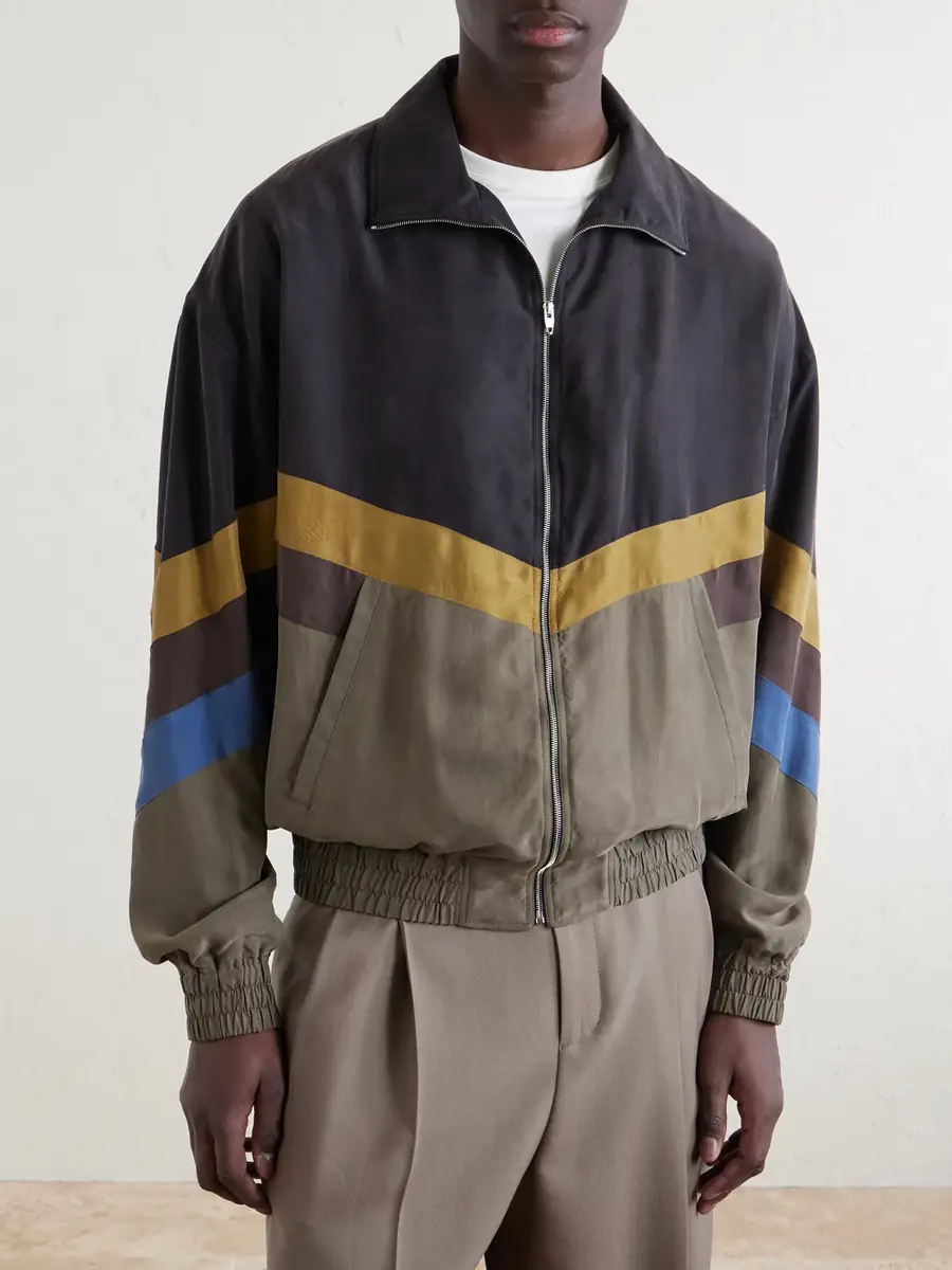 Valentino Garavani Silk Striped Zip-Up Jacket - Men | Thumbnail 3 Valentino Garavani Silk Striped Zip-Up Jacket - Men | Thumbnail 3