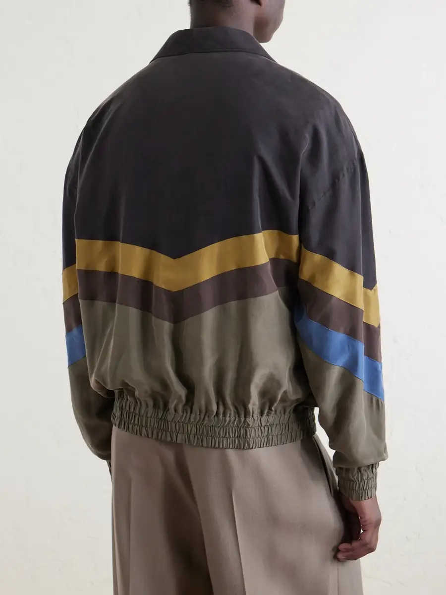 Valentino Garavani Silk Striped Zip-Up Jacket - Men | Thumbnail 4 Valentino Garavani Silk Striped Zip-Up Jacket - Men | Thumbnail 4