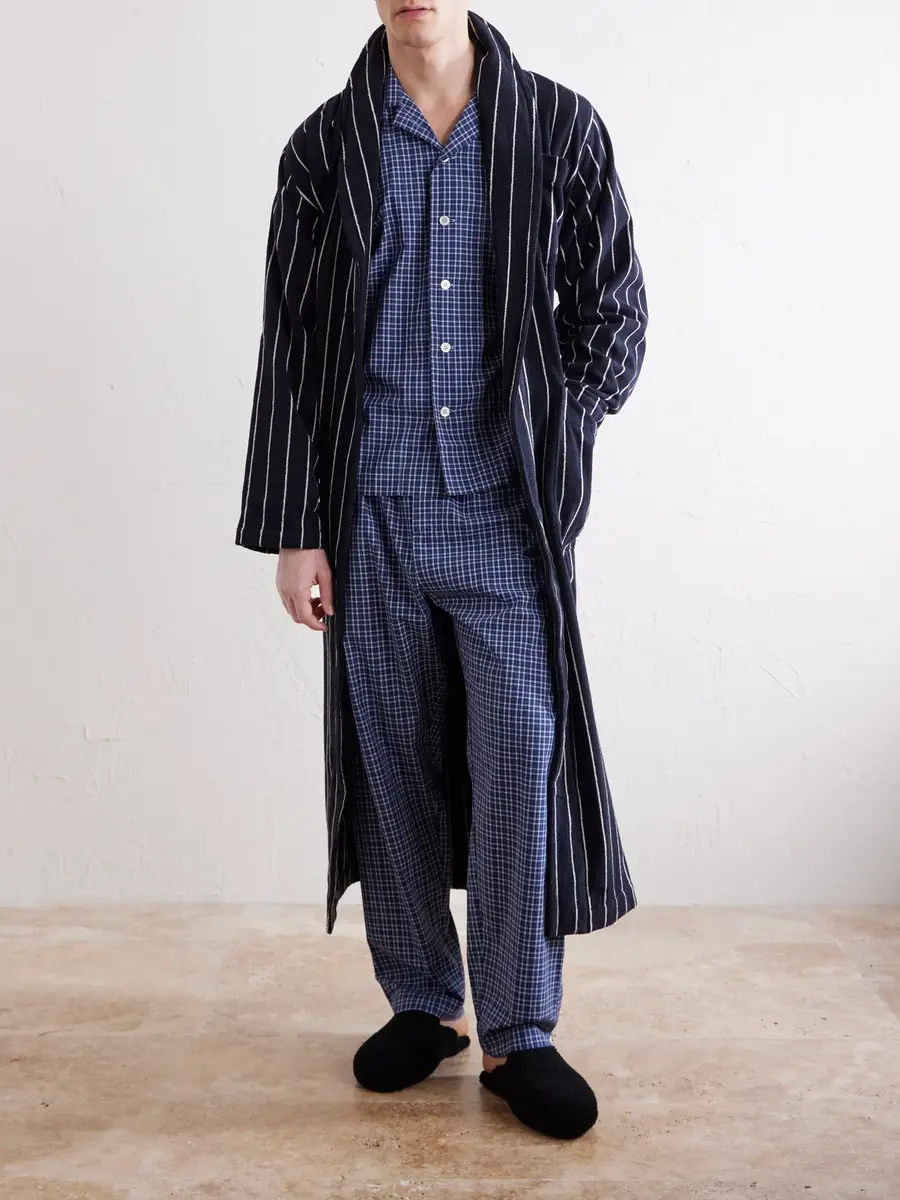 Tekla Camp-Collar Checked Organic Cotton Pyjama Shirt - Men | Thumbnail 2 Tekla Camp-Collar Checked Organic Cotton Pyjama Shirt - Men | Thumbnail 2