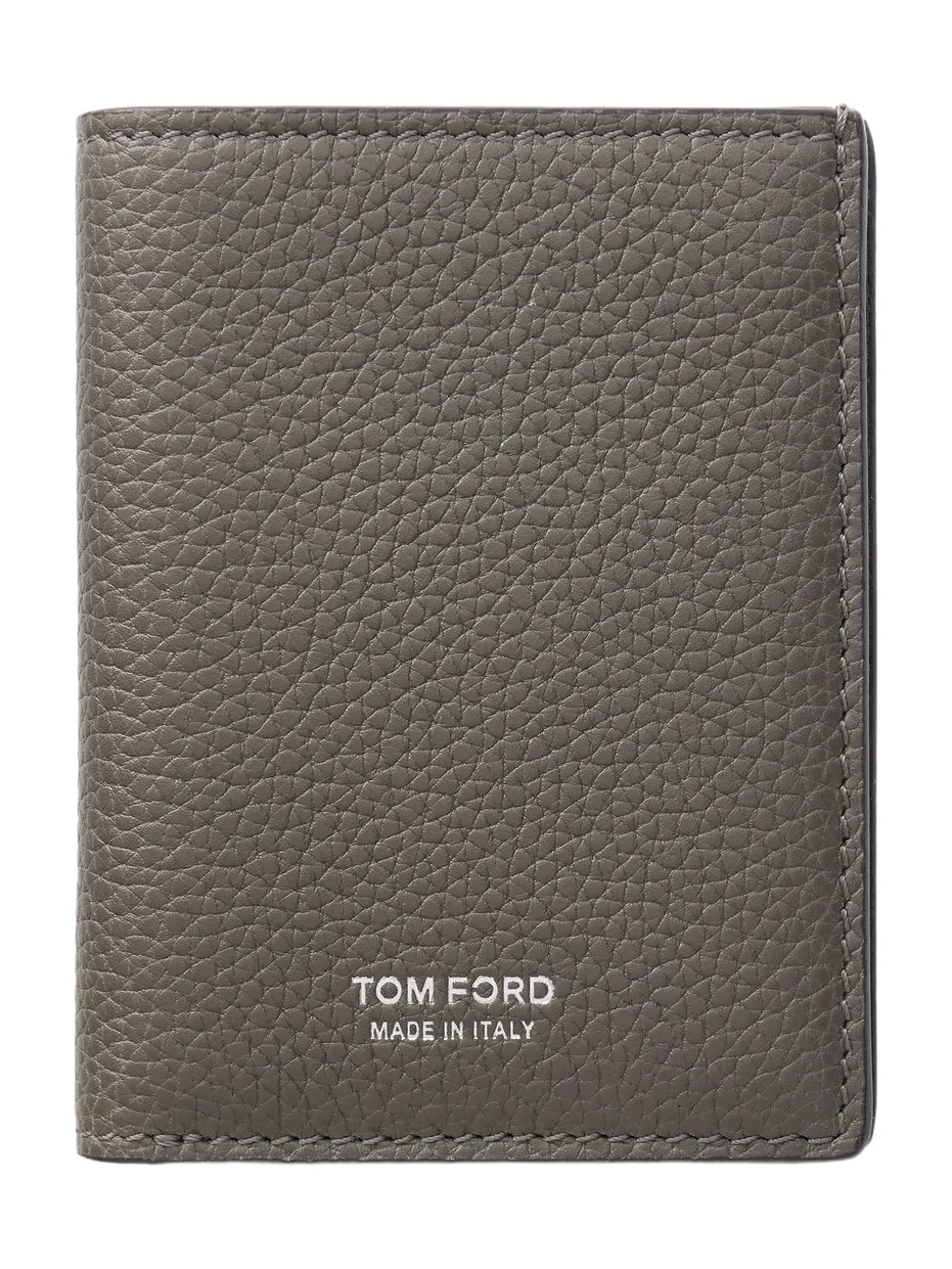 T Line Leather Folding Cardholder - Men