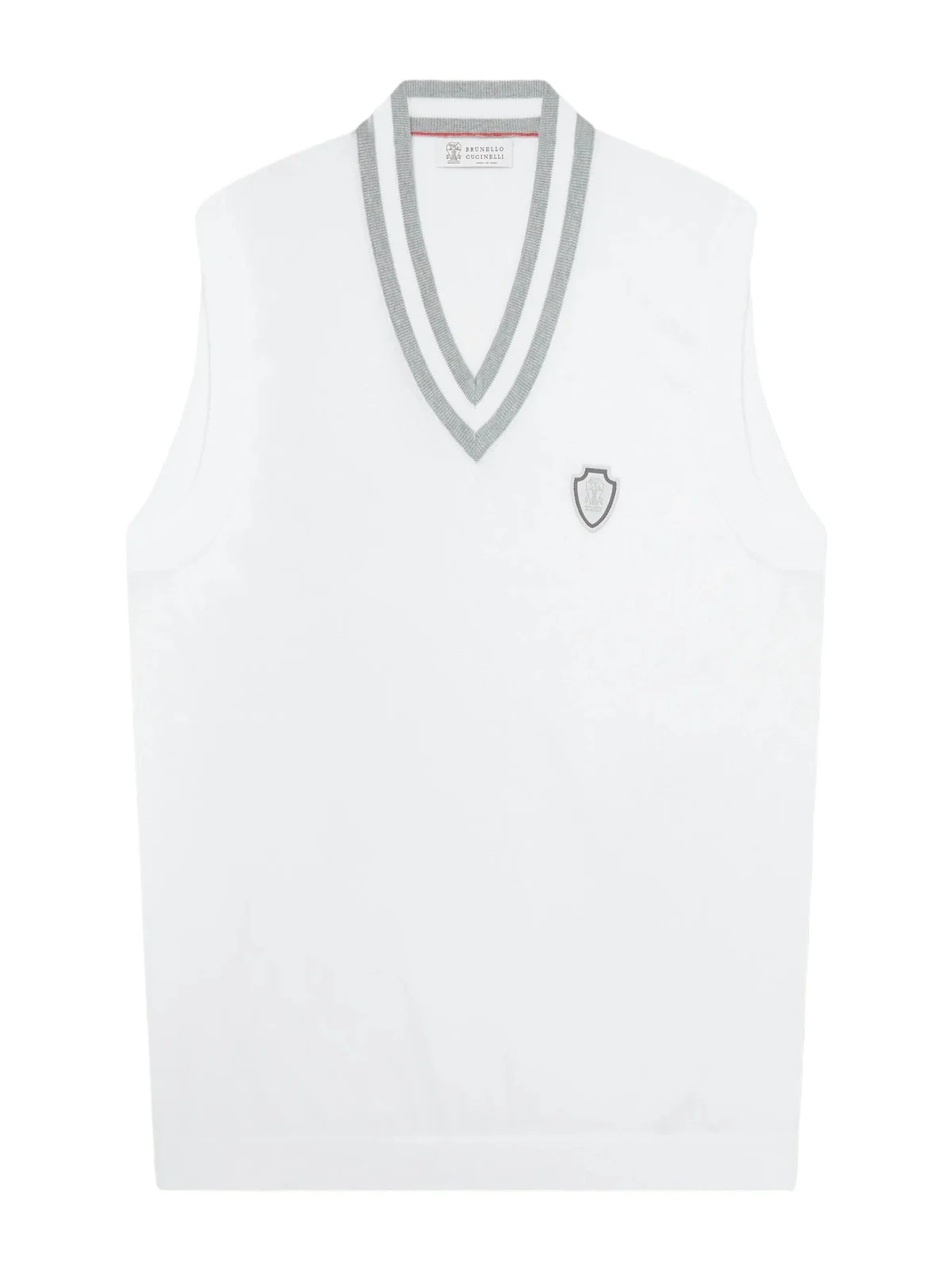 Brunello Cucinelli Logo-Embroidered Cotton Golf Sweater Vest - Men