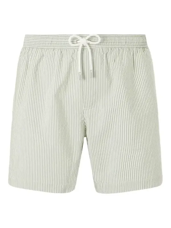 Oxford Striped Straight-Leg Mid-Length Swim Shorts - Men Oxford Striped Straight-Leg Mid-Length Swim Shorts - Men