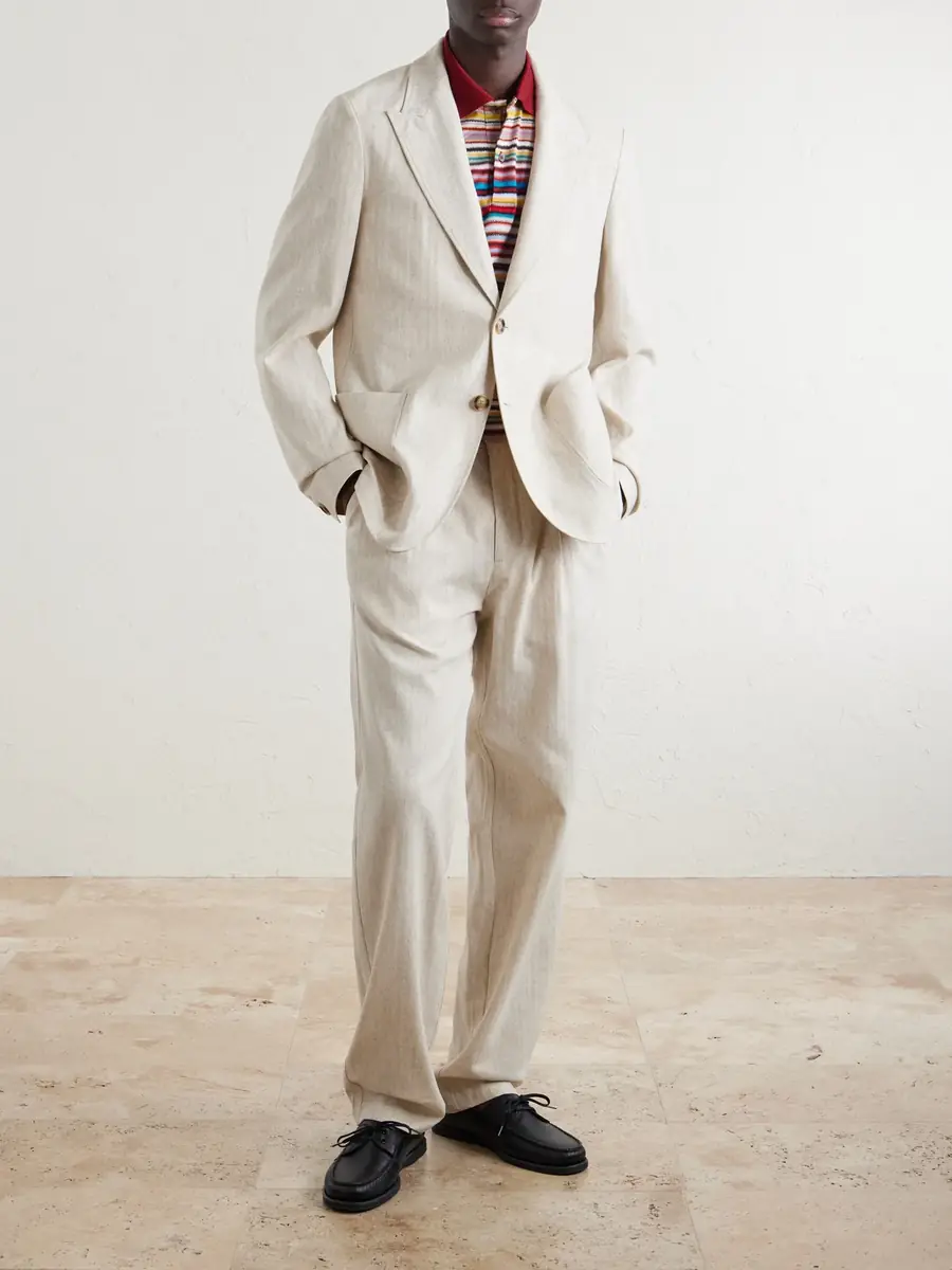 Oliver Spencer Tillman Herringbone Cotton and Linen-Blend Suit Jacket - Men | Thumbnail 2 Oliver Spencer Tillman Herringbone Cotton and Linen-Blend Suit Jacket - Men | Thumbnail 2
