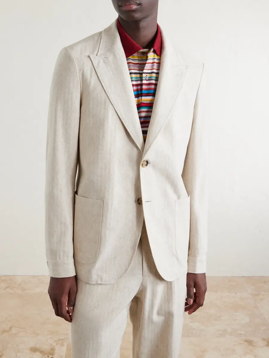 Oliver Spencer Tillman Herringbone Cotton and Linen-Blend Suit Jacket - Men | Thumbnail 3 Oliver Spencer Tillman Herringbone Cotton and Linen-Blend Suit Jacket - Men | Thumbnail 3