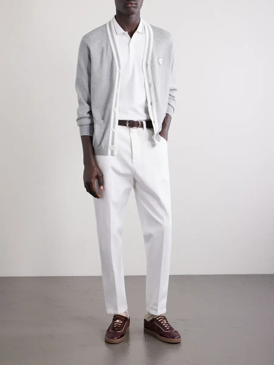 Brunello Cucinelli Logo-Appliquéd Cotton Cardigan - Men | Thumbnail 2 Brunello Cucinelli Logo-Appliquéd Cotton Cardigan - Men | Thumbnail 2