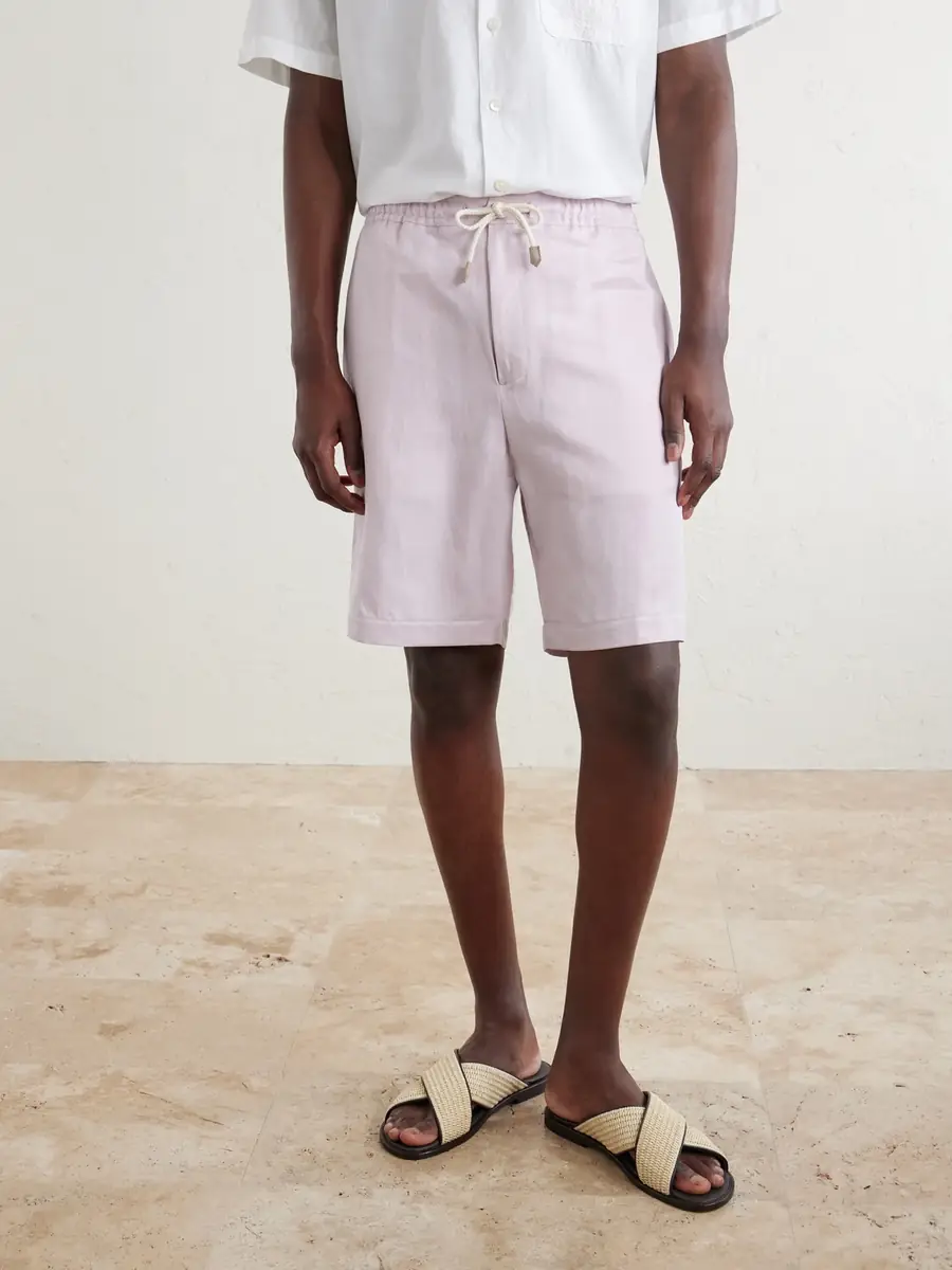 Canali Straight-Leg Linen And Silk-Blend Bermuda Shorts - Men | Thumbnail 3 Canali Straight-Leg Linen And Silk-Blend Bermuda Shorts - Men | Thumbnail 3