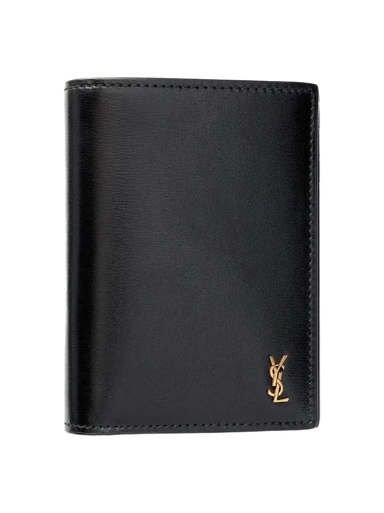 Saint Laurent Tiny Cassandre Logo-Appliquéd Leather Bifold Wallet - Men | Image 1 Saint Laurent Tiny Cassandre Logo-Appliquéd Leather Bifold Wallet - Men | Image 1