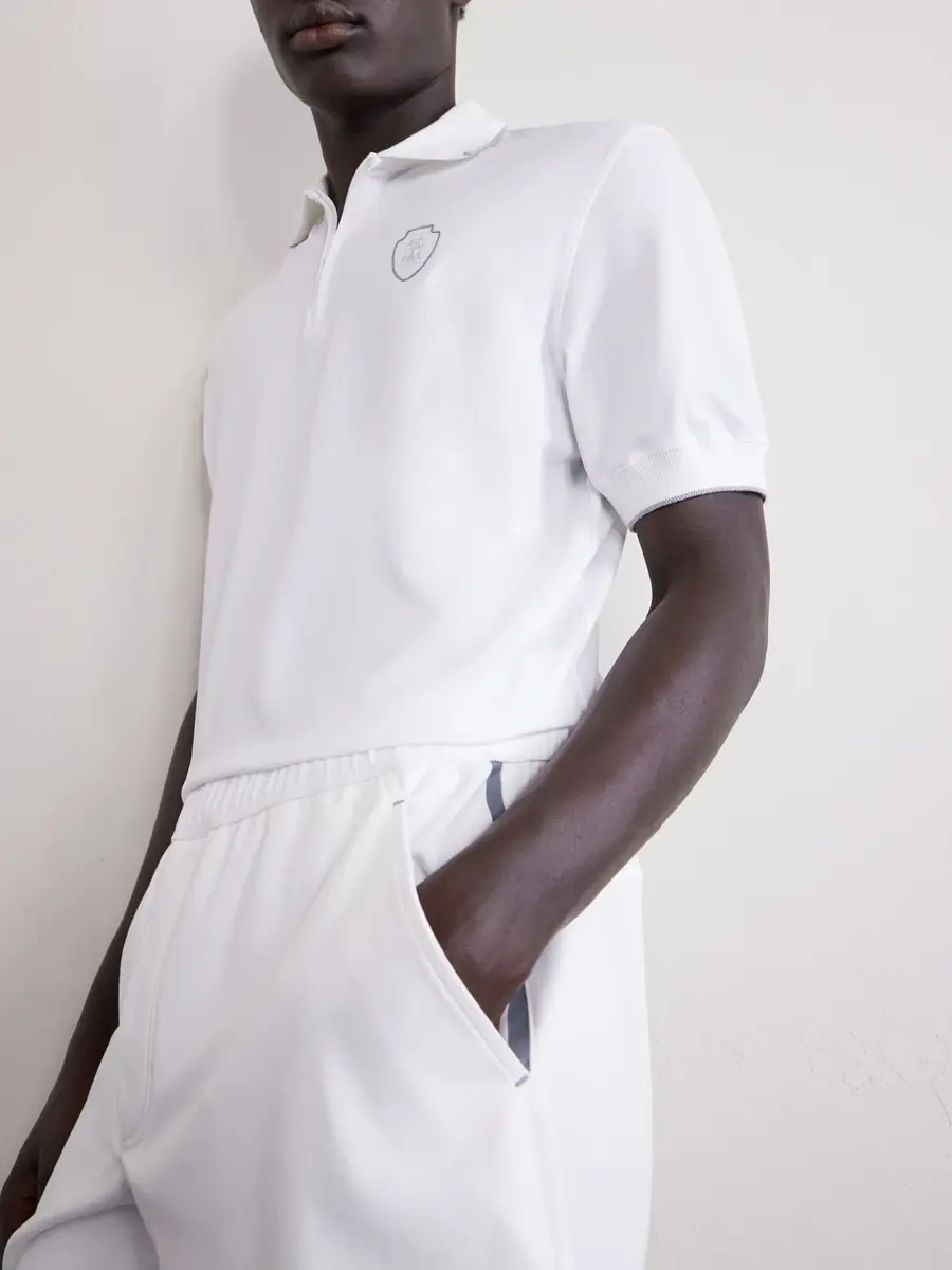 Brunello Cucinelli Logo-Appliquéd Jersey Polo Shirt - Men | Thumbnail 5