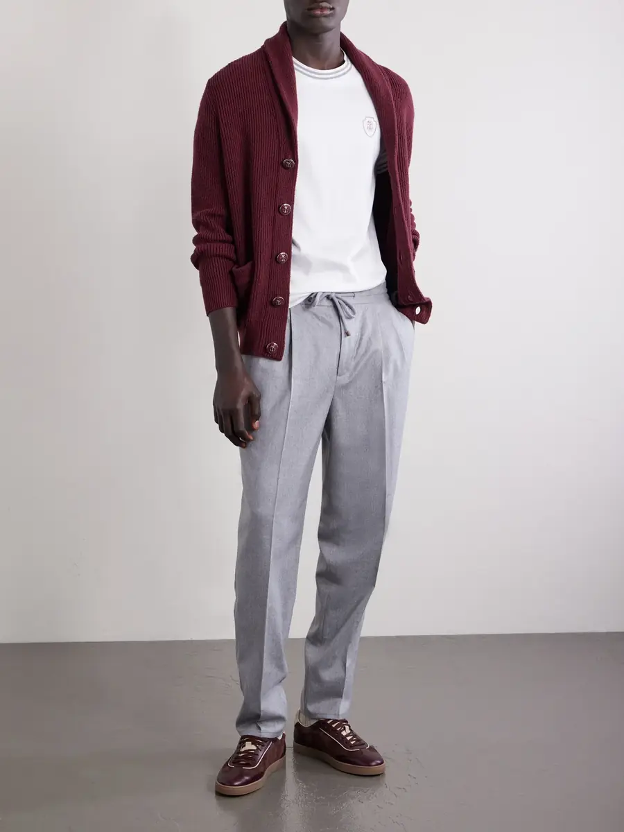 Brunello Cucinelli Logo-Appliquéd Cotton-Jersey Tennis Shirt - Men | Thumbnail 2 Brunello Cucinelli Logo-Appliquéd Cotton-Jersey Tennis Shirt - Men | Thumbnail 2