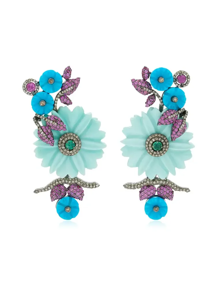 Amrapali Morni 14K Yellow Gold and Silver Earrings